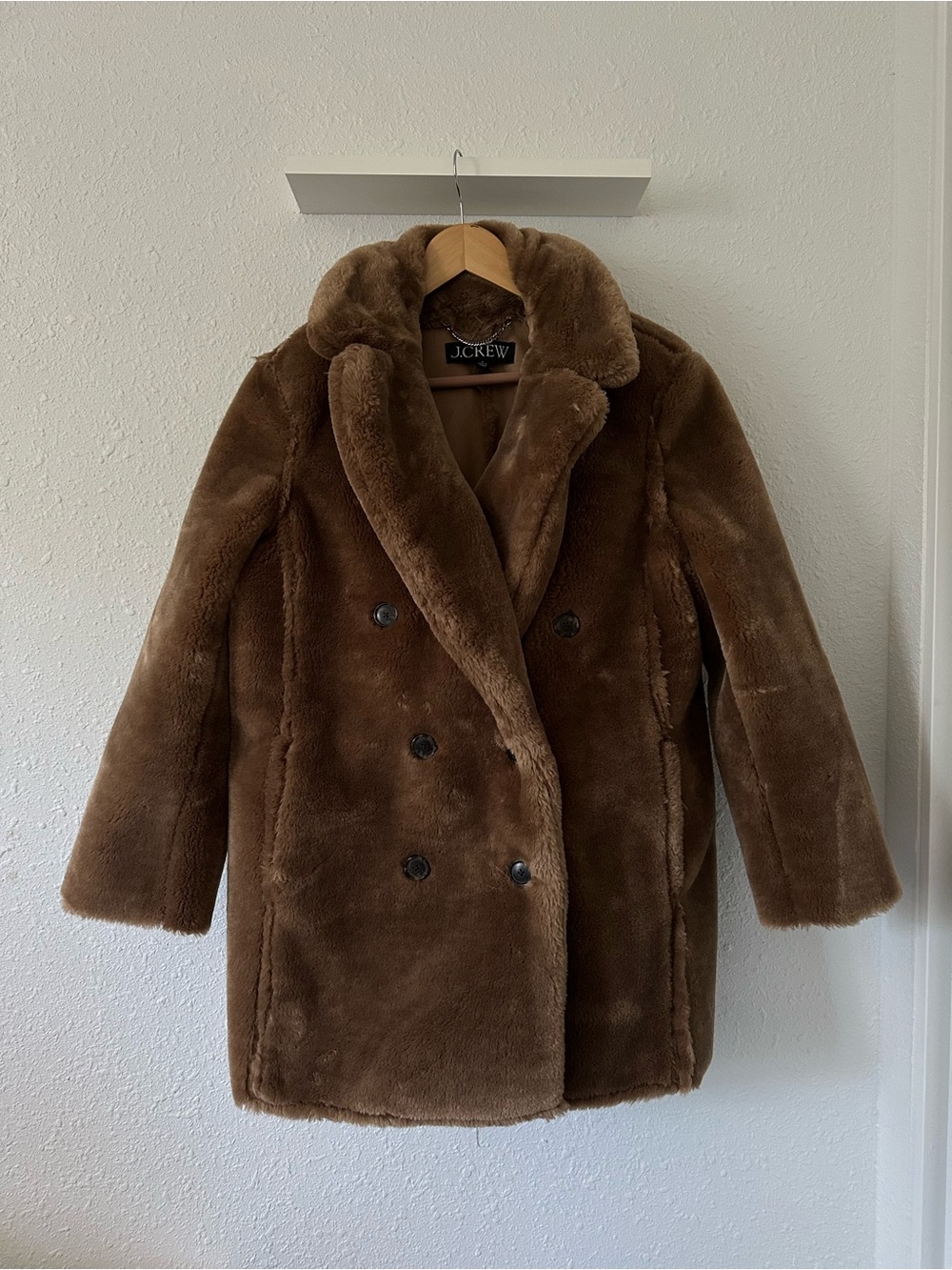 J.Crew Faux-Fur Pea-Coat - Brown - Picture 2 of 4